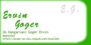 ervin goger business card